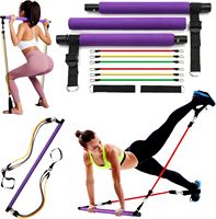 Logo personnalisé direct d'usine Kit de barre de Pilates portable à 3 sections multi-usages Barre d'entraînement de traction 30 LB-160 LB