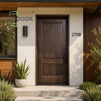 Manufacturer Custom Prehung Traditional Panel Heavy Duty Solid American Black Walnut Wood Front Single Door