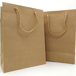 Wholesale Custom With Logo Fashion Recycled <b>Reusable</b> Hand Bag Gift Bag Cardboard Packaging Brown for Shopping Kraft Paper Bag - Product Image 3