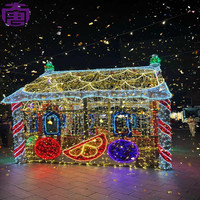 Décoration de Noël commerciale, maison en pain d'épices 3D, arche lumineuse LED, éclairage paysager extérieur, thème lumineux, IP65 étanche, couleur personnalisée