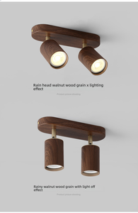Spotlight cylindrique japonais Wabi Sabi multicolore, rotatif à 360 degrés, LED multicolore, en <span class=keywords><strong>bois</strong></span>, pour salon, couloir - Product Image 5