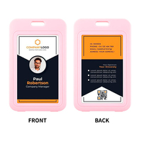 Protector de Tarjetas de Crédito Ligero para Oficina, Porta Tarjetas de Identificación para Trabajo, Protector de Tarjetas de Estudiante Transparente de Doble Cara