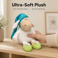 Ensemble de jouets en peluche rembourrés en coton PP doux avec accessoire de sommeil et boîte cadeau, en polyester, unisexe, à partir de 14 ans