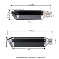 Silencieux d'échappement hexagonal universel pour scooters RS100 JOG Cygnus 6 GY6, section arrière modifiée
