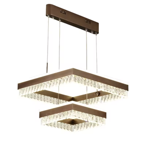 Zeal Lighting Venta caliente Aluminio Dos anillos Led Crystal Chandelier Light Circles Lámpara colgante - Product Image 6