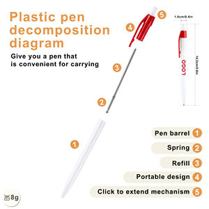 Stylo bille rétractable en plastique ABS personnalisé avec logo, vente en gros, pour l'école, le bureau, impression publicitaire, stylos de marque - Product Image 3