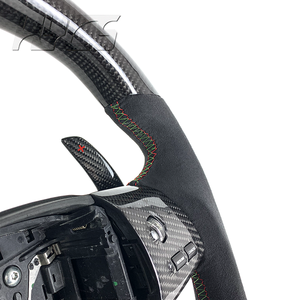 Volante Personalizado de Cuero y Fibra de Carbono para Mejorar el Interior del Automóvil, para <span class=keywords><strong>Jaguar</strong></span> E-PACE XE XEL XFL XJ F-TYPE XF F-PACE - Product Image 4