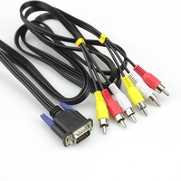Câble coaxial personnalisé DB 9 broches mâle vers 6 RCA avec paire torsadée en cuivre pur et gaine en PVC