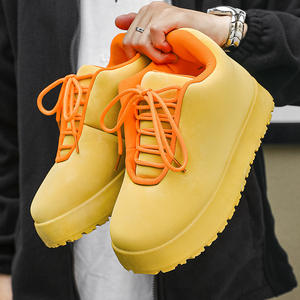 Designer de luxe personnalisé noir baskets Style rétro sportif <span class=keywords><strong>semelle</strong></span> épaisse hauteur augmentant chaussures de skate Gel <span class=keywords><strong>semelle</strong></span> intérieure maille - Product Image 1