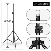 Kit de studio photo en aluminium à lumière continue SH Brand 5500K, boîte à lumière 50x70CM, 50W 110V