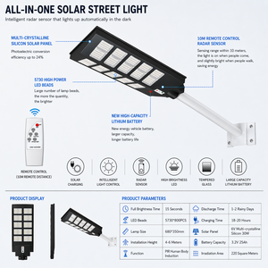 Lampadaire <span class=keywords><strong>Solaire</strong></span> Extérieur Tout-en-un 800W 1000W 1200W avec Boîtier Intégré, <span class=keywords><strong>Éclairage</strong></span> <span class=keywords><strong>Public</strong></span> LED <span class=keywords><strong>Solaire</strong></span> Étanche – <span class=keywords><strong>Prix</strong></span> Compétitif - Product Image 4