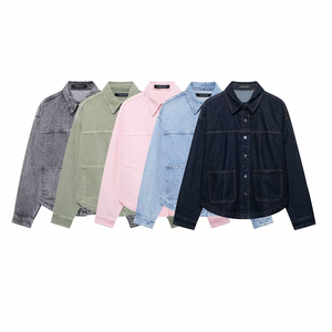 Chaqueta Vaquera de Mujer Personalizada Primavera 2026 - Estilo Francés, Manga Larga, Corte Recortado, OEM/ODM por Fábrica de Ropa China - Product Image 1