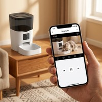 Distributeur automatique intelligent de nourriture pour animaux de compagnie avec contrôle par application WiFi, capacité de 3 L, caméra intégrée et alimentation programmée pour chat et chien