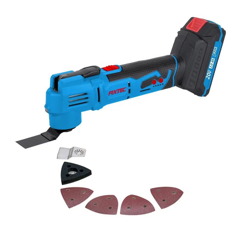 FIXTEC 20V Cordless Woodwork Multi Power 3 Degree Oscillating Angle Tools with LED Light