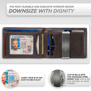 Tùy chỉnh người đàn ông của PU da tiền Clip ví da công suất lớn kiểm soát truy cập chủ thẻ RFID chặn Ví với clip - Product Image 3