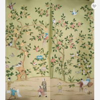 MYWIND Nouveau Design Papier Peint Personnalisé Disponible en Stock Unique Peinture à la Main en Soie Naturelle Chinoiserie Revêtements Muraux en Promotion