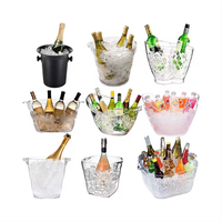 Seau à glace isotherme 3,5 L en plastique avec poignée, double impression du logo client, pour champagne, bière et bouteilles de vin, articles promotionnels pour festivals de la bière