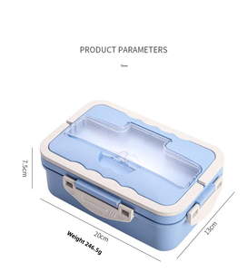 Boîte à lunch en paille de blé sans BPA, compatible micro-ondes, avec <span class=keywords><strong>sac</strong></span>, pour adultes et enfants - Product Image 2