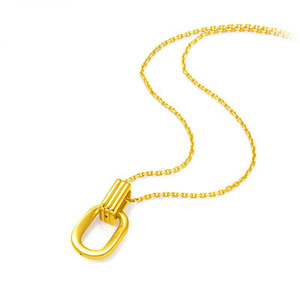 NINE'S Senhoras Moda Jóias Pingente Geométrico 24k Puro Ouro Clavícula Cadeia Pingente - Product Image 6