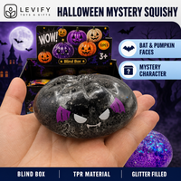 Boîte mystère de balles squishy Halloween en TPE, anti-stress, à presser, à paillettes, pour apaiser les mains, usage quotidien, à partir de 14 ans