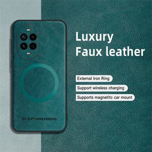 Custodia magnetica per <span class=keywords><strong>telefono</strong></span> in pelle con carica Wireless per Huawei nova 13 12 11 10 <span class=keywords><strong>9</strong></span> Pro 12 Ultra 12S/per <span class=keywords><strong>Honor</strong></span> 50 Pro <span class=keywords><strong>Cover</strong></span> morbida paraurti - Product Image 1