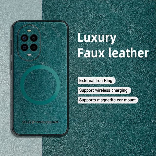 Magnetic Wireless Charge Leather Phone Case for Huawei Nova 13 12 11 10 9 Pro 12 Ultra 12S / for Honor 50 Pro Soft Bumper Cover