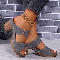 Nouveautés Sandales à talons hauts pour femmes Lady Sonia à talons épais, bouche de poisson, boucle de ceinture, chaussures à talons hauts pour femmes