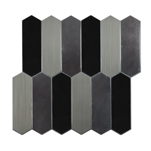 กระเบื้องโมเสคอะลูมิเนียมแบบลอกติด รูปทรงแถบ <span class=keywords><strong>สี</strong></span><span class=keywords><strong>เทา</strong></span>เข้ม สำหรับตกแต่งผนังภายใน - Product Image 1