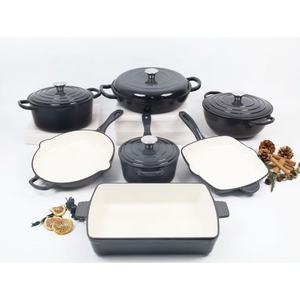 Ensemble de 7 casseroles en fonte émaillée de plusieurs couleurs, multifonctionnelles, antiadhésives, pour la maison - Product Image 5