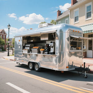 2025 Stainless Steel Trailer Coffee Car Ice Cream Ttailer Food Trucks For <b>Sales</b> With Full <b>Kitchen</b> - Product Image 1