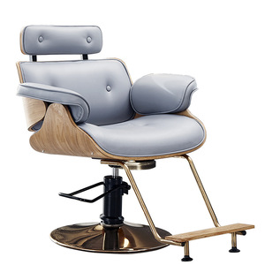Chaise de barbier portable de haute qualité et durable, mobilier de salon, structure en bois, siège en cuir, hauteur réglable, rotation, pompe hydraulique - Product Image 5