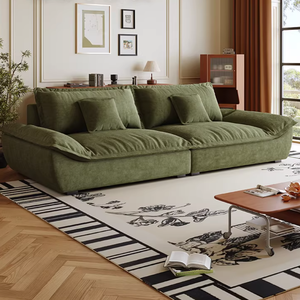 Canapé en velours vert style nordique, idéal pour petit appartement, canapé rembourré en velours, canapé haut de gamme - Product Image 1