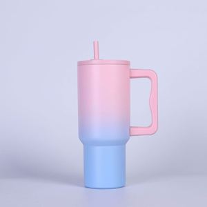 Insulated <b>Travel</b> Car H4.0 <b>Handle</b> Tumbler 40oz <b>Mug</b> Lid Straw Anti-Slip OEM ODM Custom Logo - Product Image 5