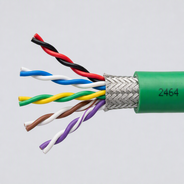 RS485 Signal Double Shielded AL-foil Braid Twisted Pair 28 AWG Tinned Copper PVC for 2464 Multi-pair Industrial Heating Wire