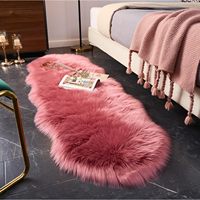 Tapis en fausse fourrure de mouton moderne, écologique, adapté aux animaux domestiques, épais, moelleux, doux, pelucheux, shaggy, pour chambre à coucher, chevet, canapé, chaise
