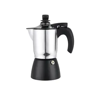 Easy-to-Clean Aluminum Moka Pot Newly Designed Manual Espresso Coffee Maker With Switch Coffe Pot