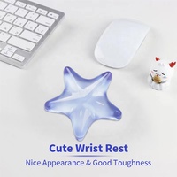 Tapis de clavier transparent en forme d'ours de dessin animé en cristal violet Kawaii, tapis de souris transparent en gel pour PC, tapis de souris de jeu pour la maison et le bureau