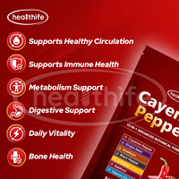 Capsules de piment de Cayenne Supplément avec extrait de pépins de raisin aubépine betterave berbérine vitamine E D3 + K2
