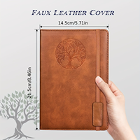 Carnet à couverture rigide en similicuir avec fermeture élastique, reliure cousue, motif arbre de vie en relief NAB43 A5 128 feuilles de haute qualité