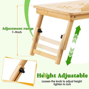Nouveau bureau d'ordinateur portable réglable en bambou avec tiroir <span class=keywords><strong>plateau</strong></span> de <span class=keywords><strong>lit</strong></span> d'ordinateur portable de chevet avec conception de ventilateur <span class=keywords><strong>pour</strong></span> bureau surf lecture manger - Product Image 4