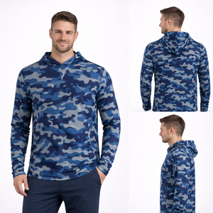Diseño Personalizado de Ropa de Pesca con Protección Solar, Transpirable, de Secado Rápido, Ligera y Cómoda, Sudaderas con Capucha de Camuflaje para Hombre - Product Image 3