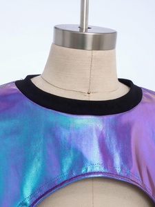 Tenues de danse hip-hop pour filles de 6 à 16 ans, haut et pantalon métalliques, vêtements de danse moderne, jazz, street, standard, latin, costumes d'entraînement - Product Image 3