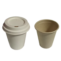Vente en gros de gobelets biodégradables en pulpe de bagasse, portables, 8 OZ, 12 OZ, 16 OZ, naturels/blancs, pour emporter, pour café ou boissons