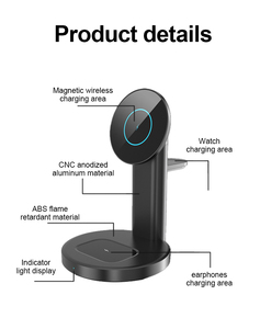 แท่นชาร์จไร้สายระบบแม่เหล็ก15W สำหรับ iPhone 12 13 14 PRO MAX Series 1สำหรับหูฟัง <span class=keywords><strong>Apple</strong></span> Watch ที่ชาร์จไฟฟ้า3-in-1 - Product Image 2