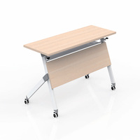 Ensemble de table et de chaises de réunion pliantes modulaires en panneaux de bois modernes avec pieds en acier pour les entreprises et les écoles