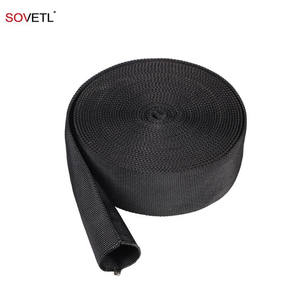 Manchon en aramide ignifuge <span class=keywords><strong>Tube</strong></span> en Kevlars noir ignifuge Double couche résistant aux hautes températures Sangle tubulaire en aramide tissée - Product Image 4