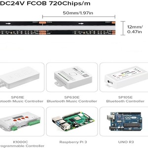 24V 630Led RGB 10mm board COB Blackboard ws2811 IC 24V đầy màu sắc chảy đua theo dõi COB dải ánh sáng - Product Image 5