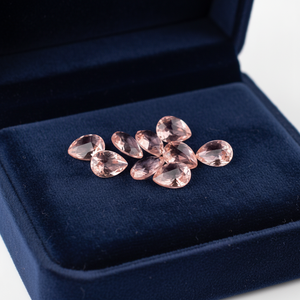 Morganite en nanopoudre sur mesure, forme <span class=keywords><strong>poire</strong></span>, taille facetée, pierre précieuse adaptée à la fabrication de bijoux, fournisseur de pierres précieuses Morgan - Product Image 1