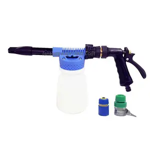 Pistola de espuma para jardim, arma de limpeza profissional de alta qualidade, cor azul, misturador de sabão, pulverizador de espuma