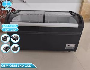 <span class=keywords><strong>Congélateur</strong></span> <span class=keywords><strong>coffre</strong></span> commercial 300L, température réglable, vitrine en verre, pour supermarché, restaurant, et commerces de proximité - Product Image 1